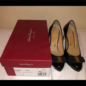 Black Ferragamo with box AUTH!